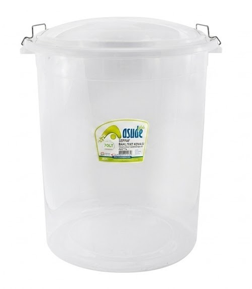 70L Storage Bucket Clear Plastic Multi Purpose Use Storage Organizer With Lid