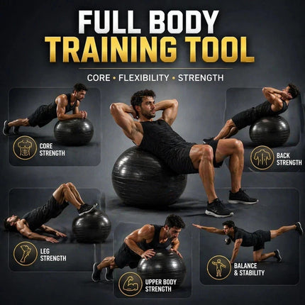85cm Fitness Exercise Ball Black Anti Burst Yoga Swiss Pregnancy Ball With Pump