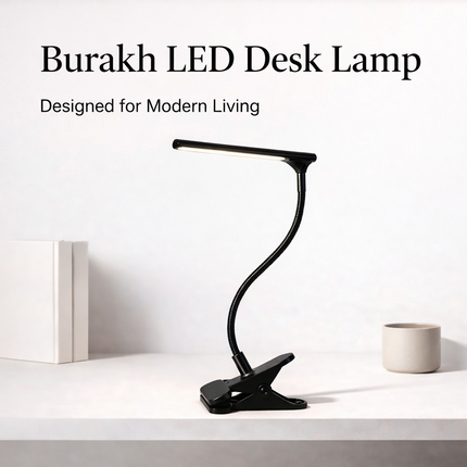 USB Clip-On LED Desk Lamp Flexible Adjustable Reading Light Bedside Night Lamp