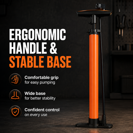 Bike Pump Bicycle Floor Air Pump With Gauge Presta & Schrader tire 140Psi