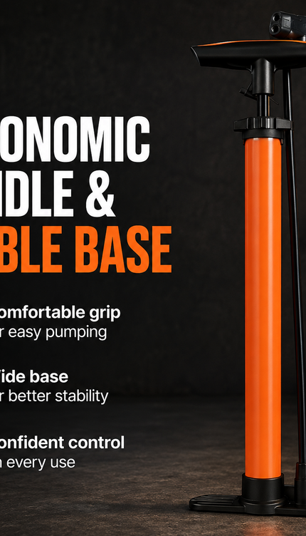 140 PSI Bike Floor Pump with Pressure Gauge