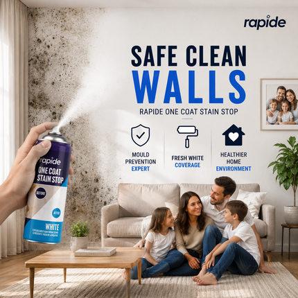 Stain Stop Spray Blocker One Coat White Aerosol Damp Mould Prevent Paint 400ml