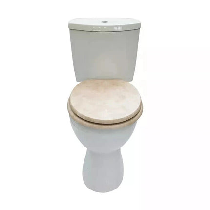 18" Universal Toilet Seat MDF Wooden Bathroom WC Easy Fit + Fittings Novelty