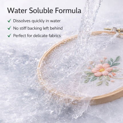 Embroidery Sewing Film Peel Away Water Soluble Backing Stabiliser 300m x 50cm