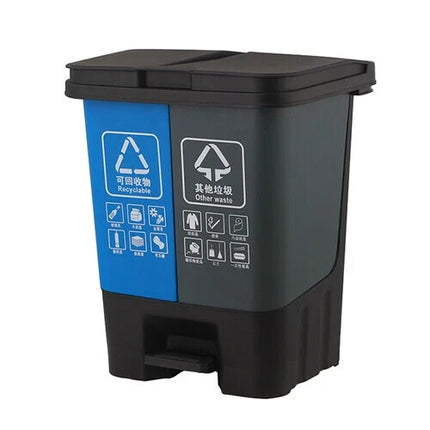 16L 20L 40L Recycling Pedal Bin Double Compartment Kitchen Waste Dustbin