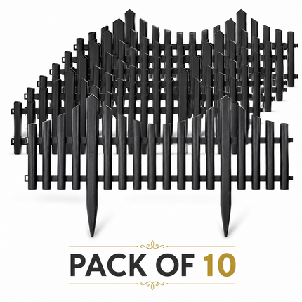Lawn Border Edge Fence 10 Pack Wood Effect Edging