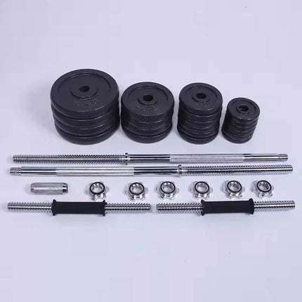 50KG Adjustable Cast Iron Dumbbell Barbell Set Home Gym Weight Training Kit