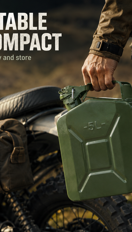 Metal Jerry Can 20L & Spout Heavy Duty Petrol Diesel Storage Container