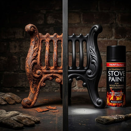 400ml Heat Resistant Stove Spray Paint – Matt Black