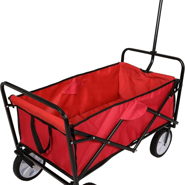 Folding Wagon 70KG Collapsible Trolley Cart Wheels for Camping Beach & Garden