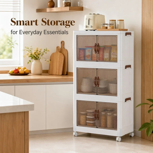 3-Tier Plastic Storage Cabinet