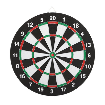 17" Double Sided Dart Board Game Set Round Family Tip Target Board With 6 Darts