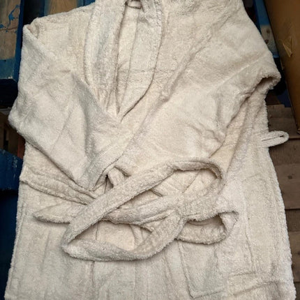 Unisex Cotton Terry Bathrobe Soft Towel Gown Dressing Robe Men Women