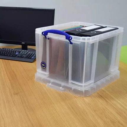35L Plastic Storage Box Clear Container Home & Office Really Useful -Lid Missing