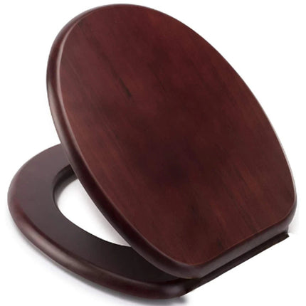 18" Universal Toilet Seat MDF Wooden Bathroom WC Easy Fit + Fittings Novelty