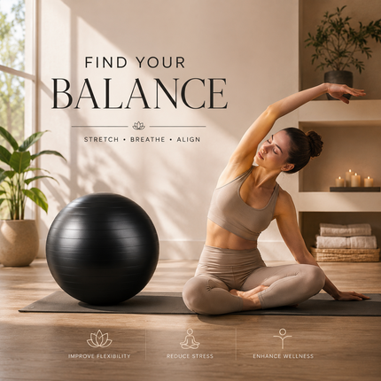 Fitness Exercise Ball Black Anti Burst Yoga Swiss Pregnancy Ball With Pump 65cm