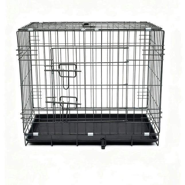 30 Inch Heavy Duty Metal Dog Cage Crate Medium Size Black Pet Kennel Carrier
