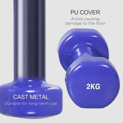 10kg Neoprene Hex Dumbbell Set