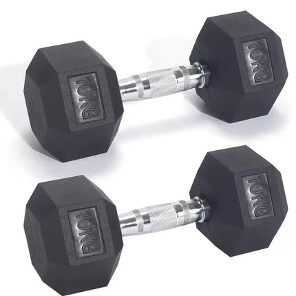 Hex Dumbbells Set 2.5kg-20kg Pair Rubber Encased Hexagonal Weight Lifting Gym