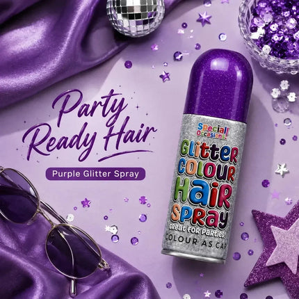Temporary Hair Colour Spray 200ml Washable Glitter & Classic Dress Party Colours
