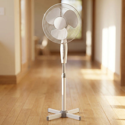 16” Fan Pedestal Oscillating Adjustable Height 3 Speed Powerful Airflow