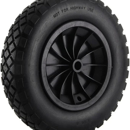 PU Wheelbarrow Wheel 14 inch 3.50-8 Puncture Proof Solid Heavy Duty Tyre Black