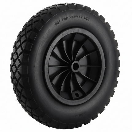 PU Wheelbarrow Wheel 14 inch 3.50-8 Puncture Proof Solid Heavy Duty Tyre Black