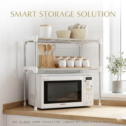 2-Tier Microwave Oven Stand & Kitchen Shelf