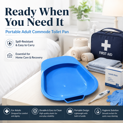 Unisex Bed Pan Elderly Disabled Bedridden Patients Spill Resistant Toilet Urinal