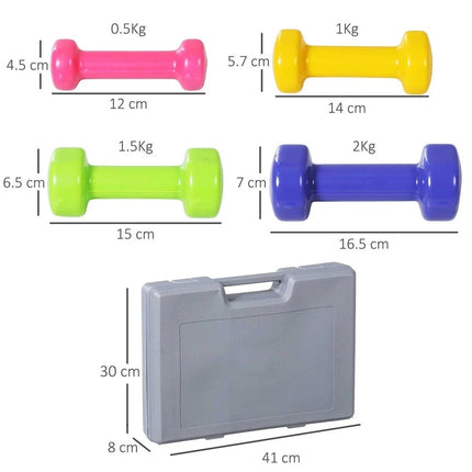 10kg Neoprene Hex Dumbbell Set