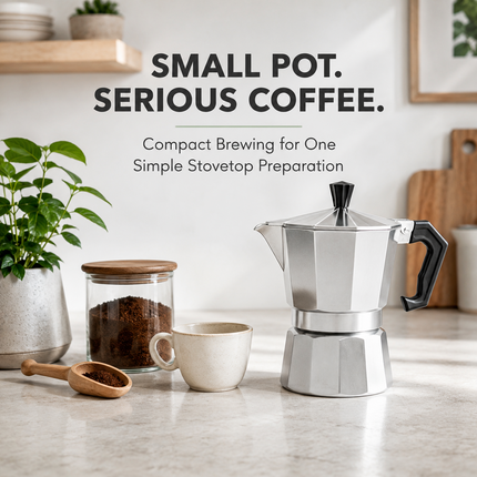 Moka Pot Stovetop Aluminium Italian Espresso Ground Coffee Latte Maker 100ml