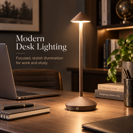 Cordless LED Touch Table Lamp 3W USB-C Rechargeable Dimmable 3 Colour Modes