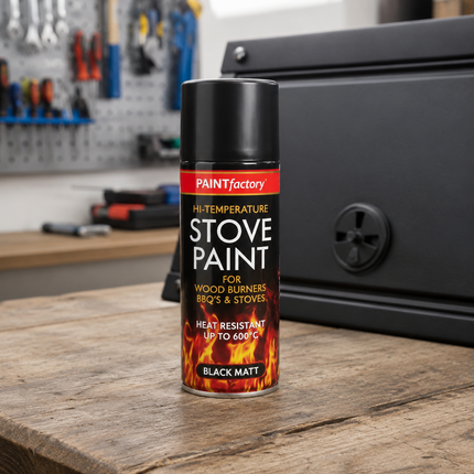 Stove Paint Spray 400ML Heat Resistant Matt Black