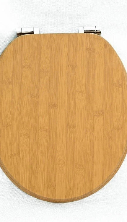 18'' Universal Wooden WC Toilet Seat Easy Fit Bathroom Seat with Fittings