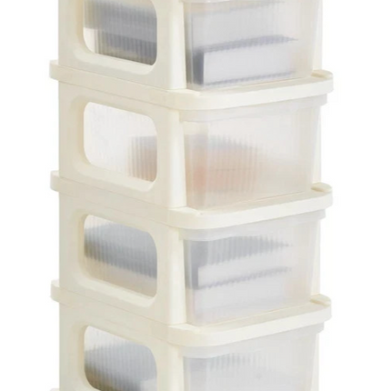 4 Tier Storage Trolley Drawers With Wheels Plastic Office Desk Home Organiser