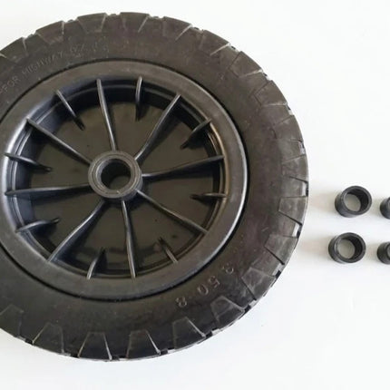 PU Wheelbarrow Wheel 14 inch 3.50-8 Puncture Proof Solid Heavy Duty Tyre Black