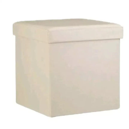 Folding Storage Box Faux Leather Home Footstool Ottoman Seat Stool Storage Boxes