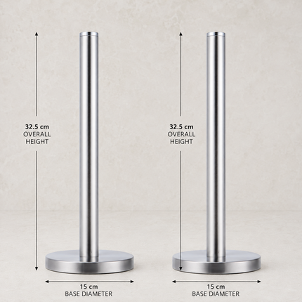 Tissue Roll Holder Free Standing Countertop Paper Stand Stainless Steel Holder