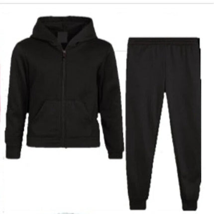 Hoodie Tracksuit For Unisex Kids Full Zip 2 Pcs School & Casual Sportswear Set
