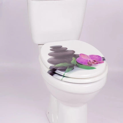 18" UNIVERSAL BATHROOM TOILET SEAT WOODEN EASY FIT WC SEAT WITH FITTINGS