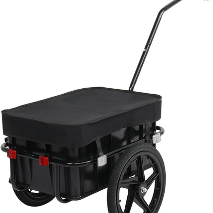 Bike Cargo Trailer with Storage Box & Waterproof Cover