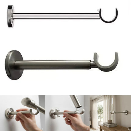 28mm Brushed Nickel Long Curtain Bracket