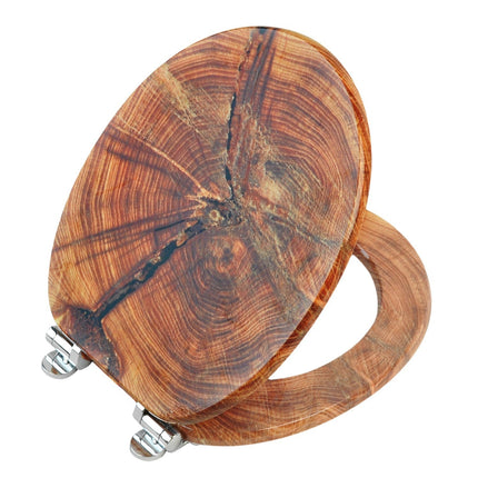 18'' Universal Wooden Toilet Seat Easy Fit Bathroom WC Seat with Fittings