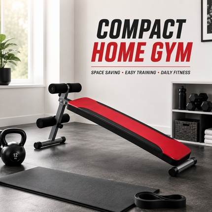Sit Up Bench With Reverse Crunch Handle Core Workout Gym Adjustable Weight Bench