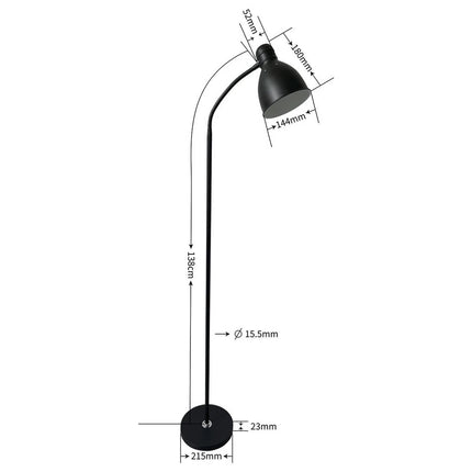 Metal Floor Lamp Standing Adjustable Neck Heavy Base Reading Home Light