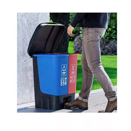 16L 20L 40L Recycling Pedal Bin Double Compartment Kitchen Waste Dustbin