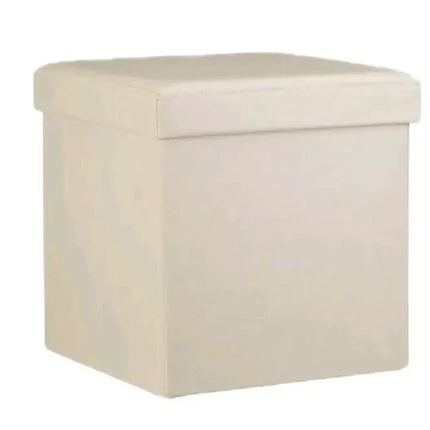 Folding Storage Box Faux Leather Home Footstool Ottoman Seat Stool Storage Boxes