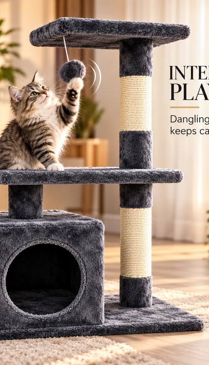 85cm Cat Tree Tower Sisal Scratching Post Condo Perch Activity Centre for Cats