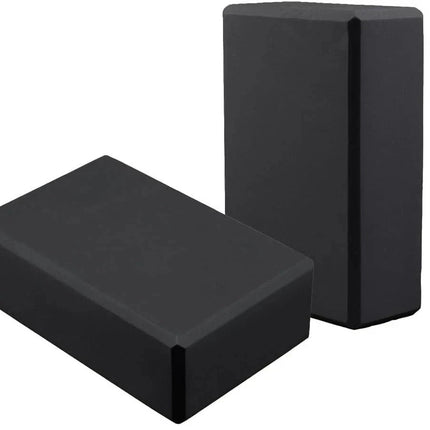 Yoga Gym Blocks 2pcs Black Comfortable Non-Slip Workout Fitness Bricks Pilates