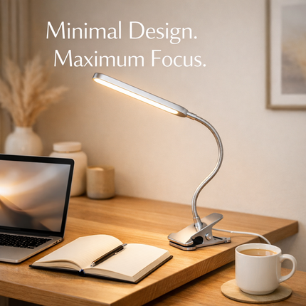 Desk Lamp LED Clip Flexible  On USB Powered Reading Study Night Light Silver
